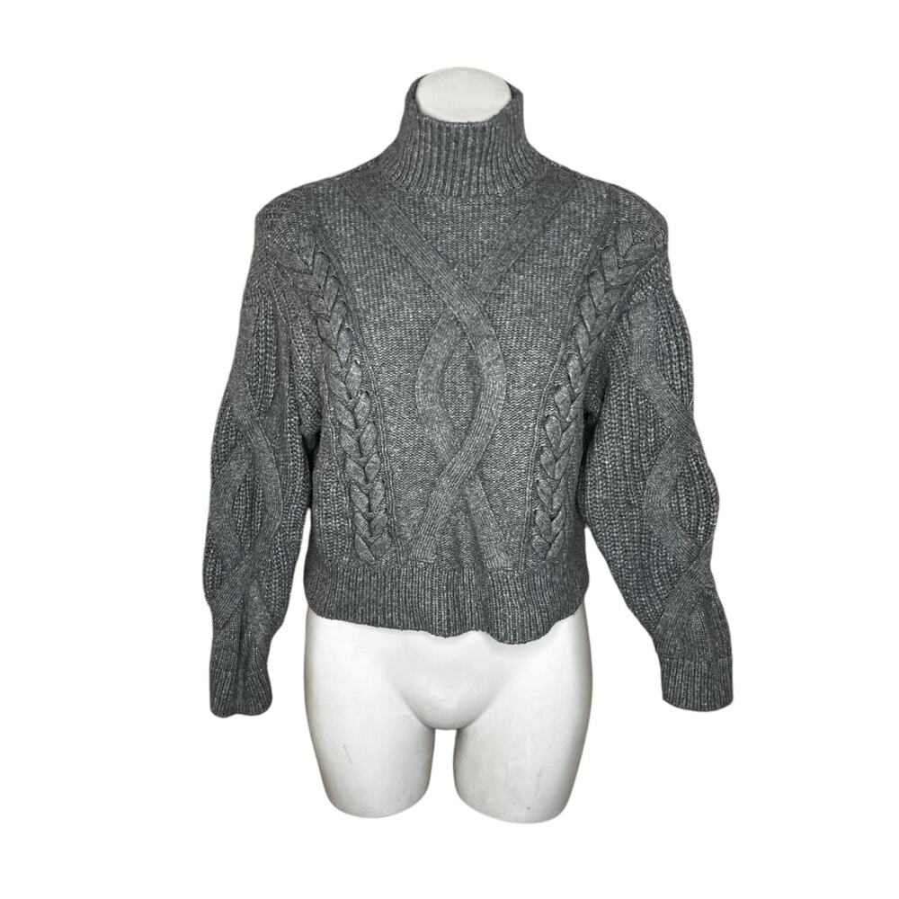 ELIZABETH AND JAMES Chunky Knit Pullover Sweater Gray Size XS